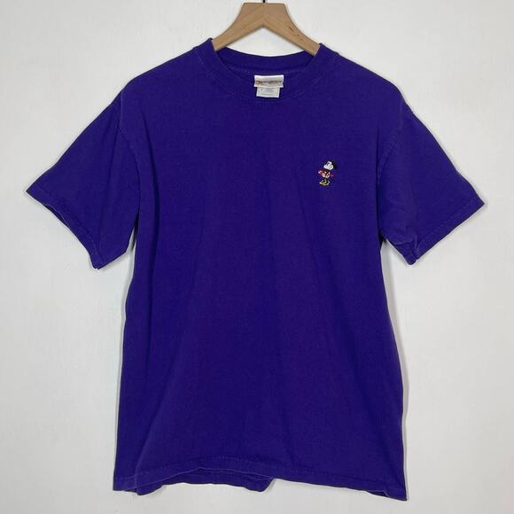 Vintage Disney World T-Shirt Womens Sz Small Purple Minnie Mouse Embroidered Top - Picture 1 of 7